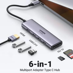 Hub USB 6 en 1 con HDMI 4K