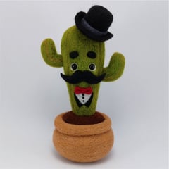 PANDA LANUDO - Cactus elegante con maceta 15cm - Escultura Adorno Éxito