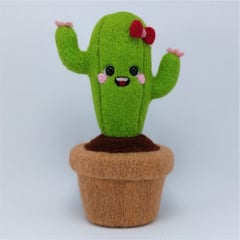 PANDA LANUDO - Bella Cactus con maceta 13cm - Escultura Adorno Fortaleza