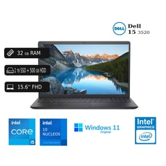 Laptop Nueva 15 3520 Core I5 12va Gen 32GB RAM 1TB SSD 1TB HDD