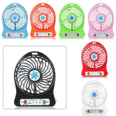 GENERICO - Ventilador portatil recargable usb 3 velocidades y luz led