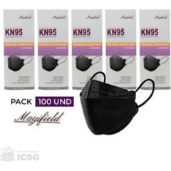 GENERICO - MASCARILLA KN95 FISH SHAPE - PACK 100 UNIDADES NEGRO