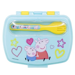 PEPPA PIG - Sadwichera rectangular con cubiertos