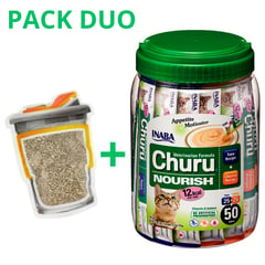 CHURU - DUO VET NOURISH - ATUN POLLO 50 U (PACK CATNIP 30G)