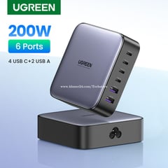 UGREEN - CARGADOR DE 200W 6 PUERTOS (4 USB-C + 2 PUERTOS USB-A)