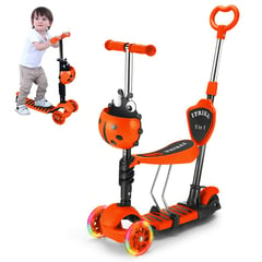 KELLER - Scooter 5en1 Monopatín Mariquita Graduable Niños Naranja 36P