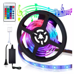 Cinta Luz Led Rgb 5 M Con Control Tira Retroiluminada Tv Decoracion