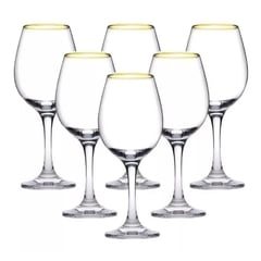 ALLEGRA - Set de 6 Copas Vino / Ibiza Gold 315 Cc Filo Dorado