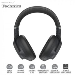 TECHNICS - Audífonos Bluetooth Hi-Res con Noise Cancelling A800 Negro