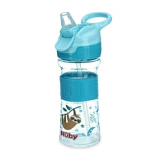 NUBY - Botella Tritán 360 Ml Sport Botón Celeste