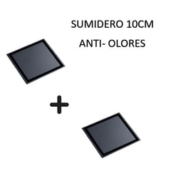 GREEN HOUSE - SUMIDERO REVERSIBLE ACERO SUS 304 DE 10CM NEGRO PACK DE 2 UNIDADES