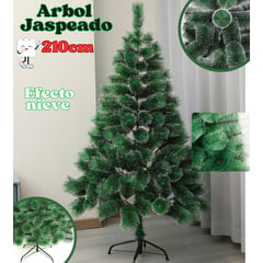 GENERICO - Arbol nevado 210cm de alto Pino verde jaspeado adorno navideño