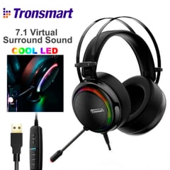 TRONSMART - Audifono USB Para PC laptop Gamer Glary Bass PS4 Luces LED