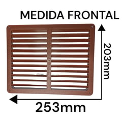 GENERICO - REJILLA DE VENTILACIÓN PVC MARRÓN 203x253mm