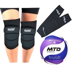 MTD - Kit Voley Pelota 5000 MANGAS M Rodilleras negro SENIOR