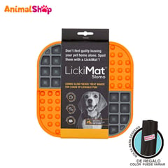 LICKIMAT - Slomo Orange Dog Comedero Flexible