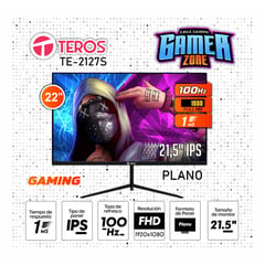 TEROS GAMING - Monitor Teros 22 TE-2127S 22" IPS 1920x1080 FHD 100HZ HDMI VGA VESA