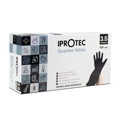 PROTEC - GUANTES TALLA "S" DE NITRILO CAJA X 100 UNIDADES COLOR NEGRO