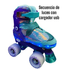 OKA - PATIN 4 RUEDAS VERDE CON LUCES TALLA M