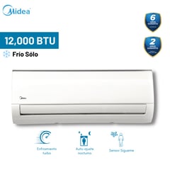 MIDEA - Aire Acondicionado Split Pared On/Off 12000 BTU