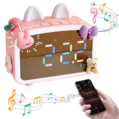 KAWAI - Reloj Despertador 4 en 1 Radio Altavoz Lampara LED Bluetooth Kawaii