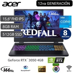 Laptop Gamer Nitro 5 Intel Core I5 12450h 15.6" Fhd Ips 144hz 8gb 512gb Rtx3050 4gb Rgb 4 Zone W11