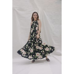 HOUSE OF JUNE - Vestido halter de flores