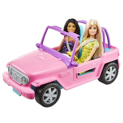 BARBIE - Barbie en Jeep Rosado con Amiga