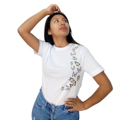 VANGU - Polo oversize blanco print para mujer