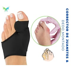 FISIO CARE TU BIENESTAR PRIMERO - Corrector de juanete TALLA M NEGRO separador de dedos HALLUX VALGUS