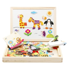 GENERICO - Pizarra Magnética Infantil Puzzle Madera Modelo Granja