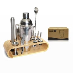 GENERICO - Set de Bar Profesional x 12 Piezas + Set de Vasos Shot x 6 Piezas