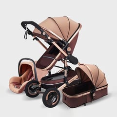 BABYKISS - COCHE DE LUJO 3 EN 1 ELEGANTE sistema TRAVEL LUXURY Beige