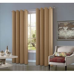 CASATEX - Set de Cortinas JACQUARD Blackout Alto Relieve Brillo 150x250cm Golden