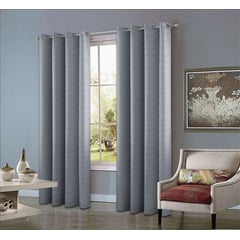 CASATEX - Set de Cortinas JACQUARD Blackout Alto RelieveBrillo150x250cm Gris Osc