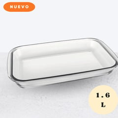 MARINEX - Bandeja rectangular para horno de vidrio Peq16Lt