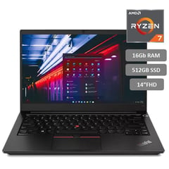 LENOVO - Thinkpad E14, AMD Ryzen 7 4700u, 16GB RAM, 512GB SSD, Pantalla 14", Windows10 Pro.