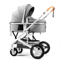 GENERICO - COCHE CUNA MOISES PARA BEBE GRIS CLARO