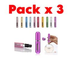 GENERICO - Pack 3 Atomizador Dispensador Perfume Recargable Viaje 5 ml.