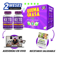 KETO WEIGHT LOSS - QuemaGrasa KetoBurner 2x1 + Asesoria x 2 Meses + Recetario Fit