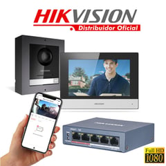 KIT VIDEO PORTERO IP 2 MEGAPIXELES PANTALLA TACTIL DS-KIS602