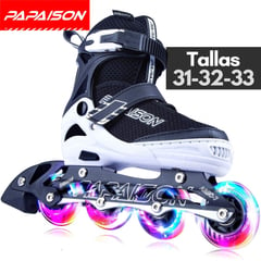 PAPAISON - Patines Inline Skates - MOD 306 - BK - Tallas 31-32-33