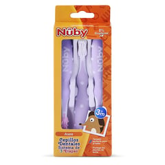 NUBY - Set Cepillo Dental X 3 Unidades lila