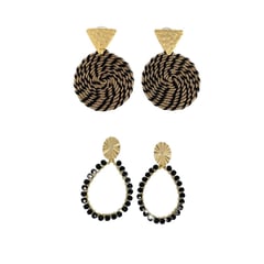 GENERICO - Pack aretes alambrismo fino y en hilo soutache