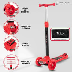 ZUUM - Scooter para Niños Musical «ZUUM S36» Red