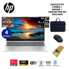 LAPTOP 15-FC0009LA AMD RYZEN 5 7520U 8GB RAM LPDDDR5 256GB SSD FREEDOS PANTALLA 15.6 PULGADAS FHD