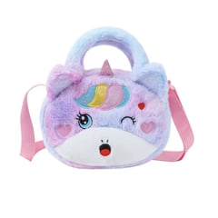 GENERICO - Bolso para Niñas de Unicornio con Luces Led Peluche Lila