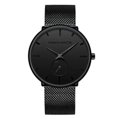 HANNAH MARTIN - RELOJ NEGRO HOMBRE ELEGANTE METAL