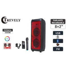 TREVELY - Parlante portátil 82 WT-826 bluetooth 300W