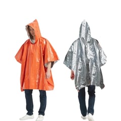 GENERICO - PONCHO LLUVIA Térmico Aluminio IMPERMEABLE MANTIENE CALOR Reversible